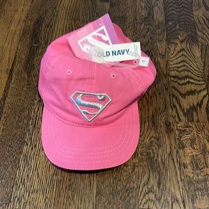 NWT Pink Superman Logo hat (size Girls Large)